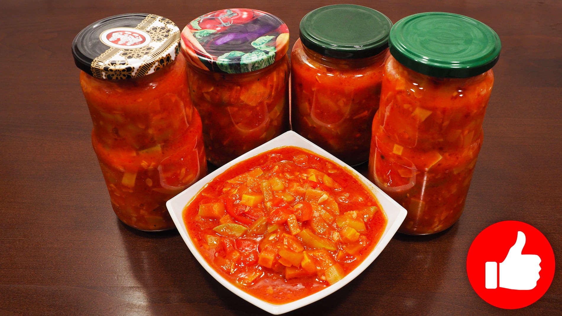 Салат из кабачков помидоров перца и лука на зиму рецепт фото пошагово и видео | Oppskrift