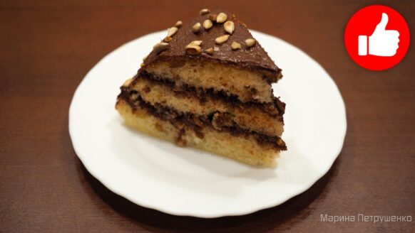 Вкусный торт с шоколадным сметанным кремом в мультиварке