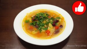 Вкусный овощной суп с фасолью в мультиварке