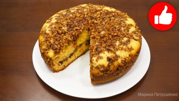 Вкусный ореховый пирог на сметане в мультиварке