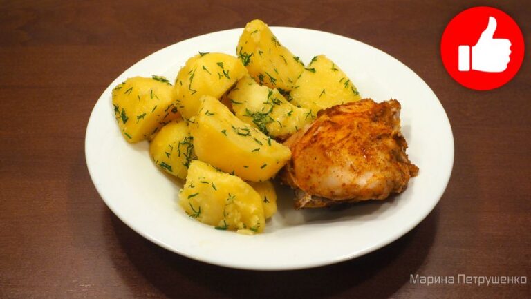 Вкусная Картошка с укропом и курица на пару в мультиварке