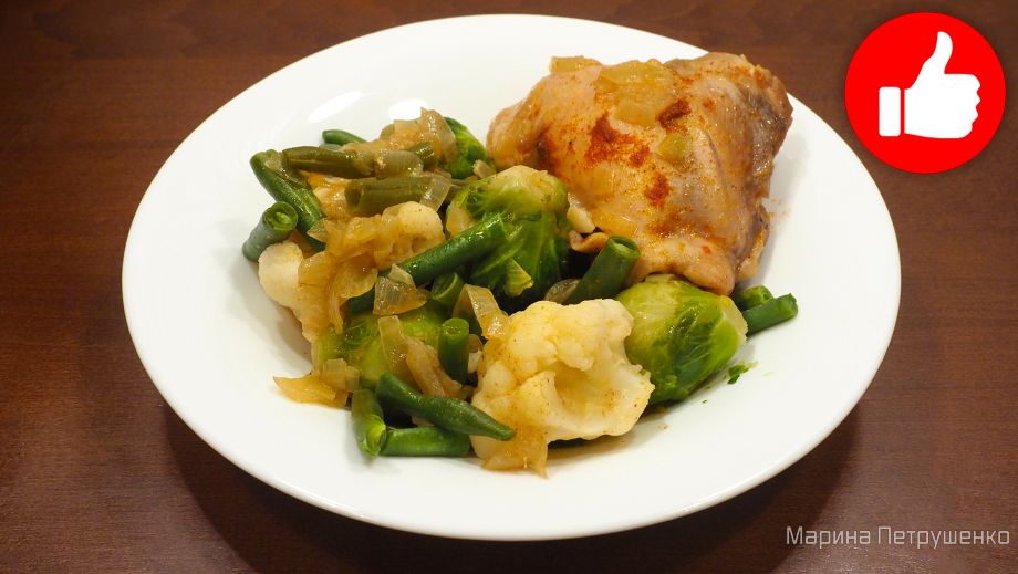Куриное филе с замороженными овощами