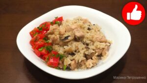 Вкусный Рис с курицей и грибами в мультиварке