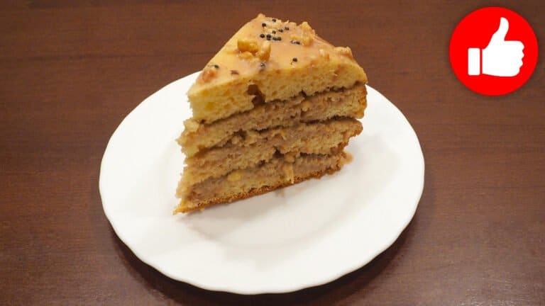Вкусный Простой бисквитный торт со сгущенкой в мультиварке