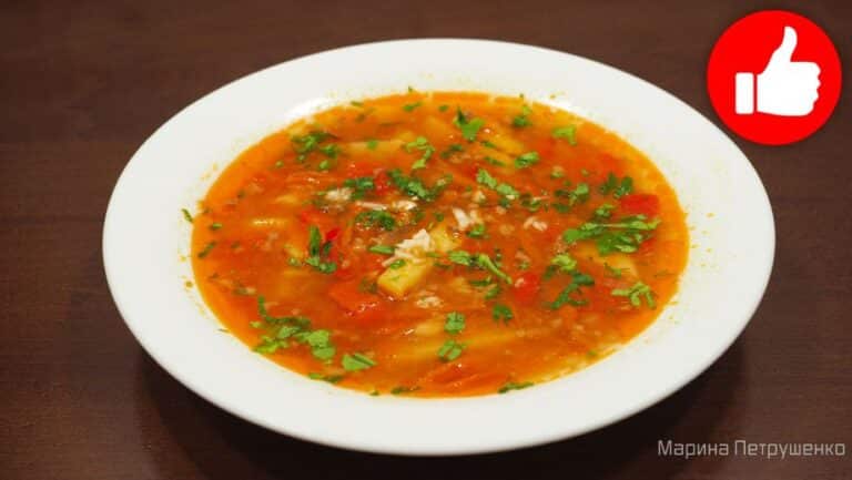 Вкусный Томатный суп с фаршем в мультиварке