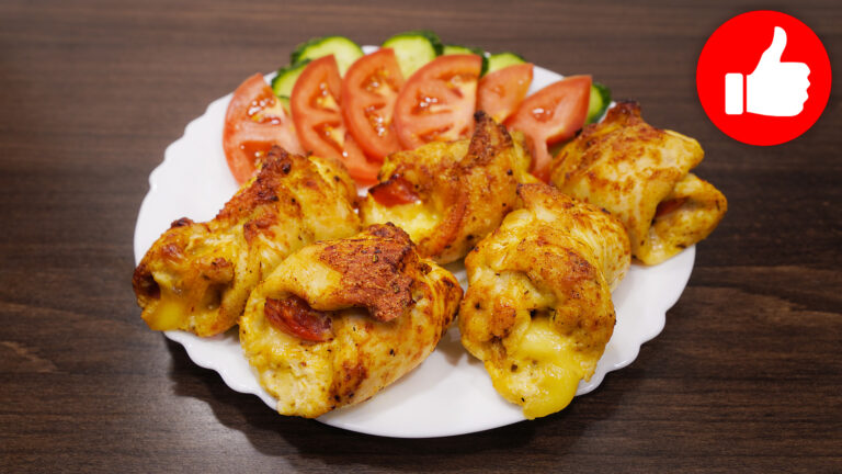 Куриные рулетики с сыром в аэрогриле