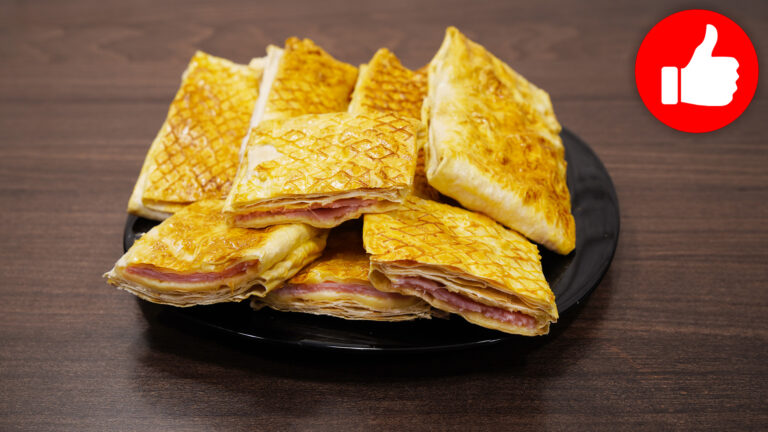 Лаваш с сыром и ветчиной в аэрогриле