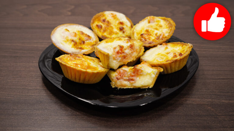 Вкусные тарталетки с рыбой и сыром в аэрогриле