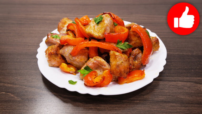 Вкусная свинина с перцем в аэрогриле.