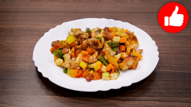 Вкусная курица с замороженными овощами в аэрогриле