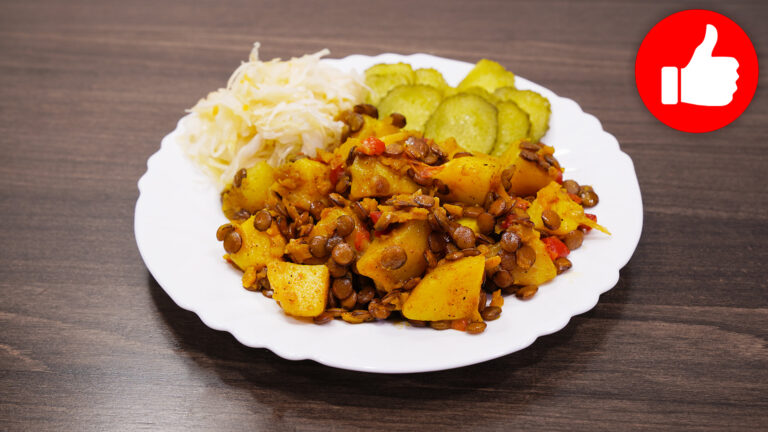 Картофель с чечевицей в мультиварке