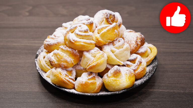 Вкусное печенье - розочки из творожного теста в аэрогриле