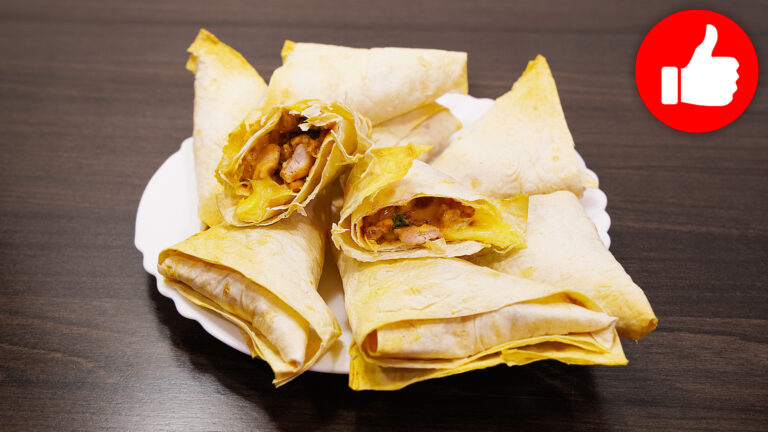 Треугольники из лаваша с курицей в аэрогриле