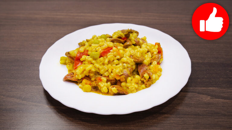 Вкусная перловка с куриными сердечками в мультиварке
